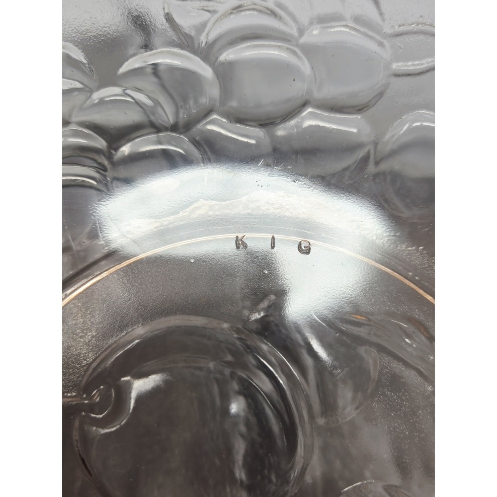 Vintage Pink Glass Bowl KIG Indonesia Fruit Pattern‎ Depression Glass - Picture 4 of 7